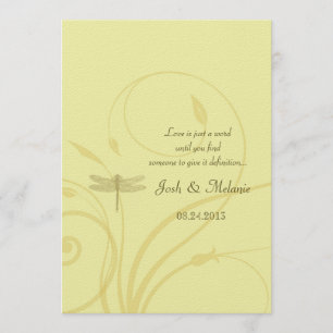 Invitation d'or de Flourish de libellules