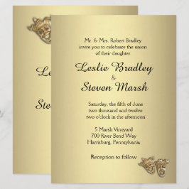 Invitation d'or Mariage de théâtre
