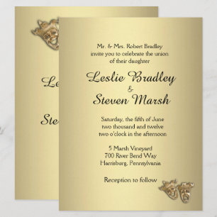 Invitation d'or Mariage de théâtre