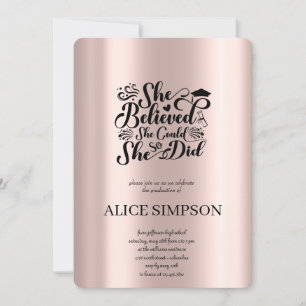 Invitation d'or rose simple