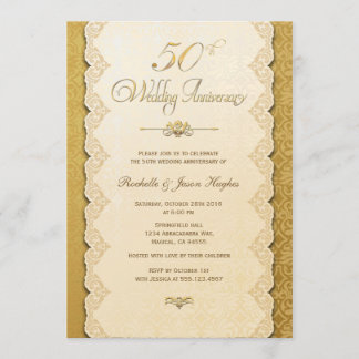 Invitation dorée pour le 50e anniversaire