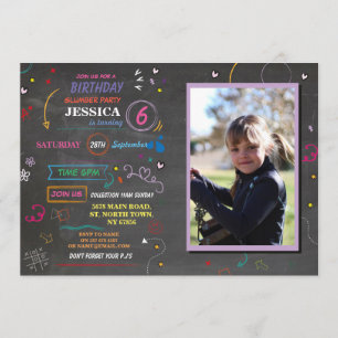 Invitation Dormir au-dessus de la fête d'anniversaire de Stwo