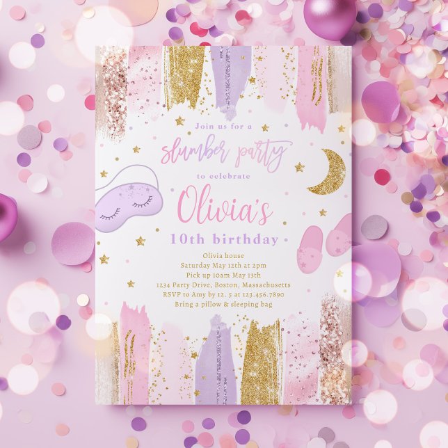 Invitation Dormir de bois fête d'anniversaire Tee Tween Party (Créateur téléchargé)