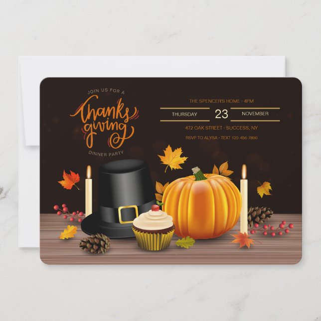 Invitation d'ornements de Thanksgiving (Devant)