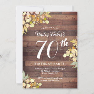 Invitation Dots d'huile d'olive Rustique Automne Florals 70e