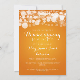 Invitation Dots modernes Orange de la Fête du Chauffage