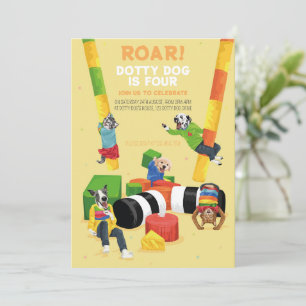Invitation Dotty Dog Roar Soft Play 4Anniversaire