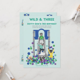 Invitation Dotty Dog Wild & Three 3e anniversaire
