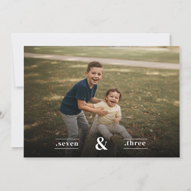 Invitation Double Birthday Two Kids Photo Party Celebration (Devant)