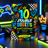 Double Chiffres Neon Graffiti Garçon 10ème Anniver