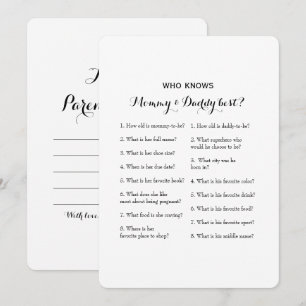 Invitation Double Côté 2 Baby showers Jeu - Conseil Qui con