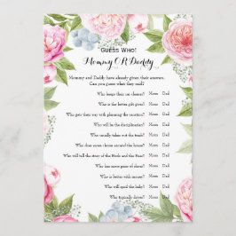 Invitation Double Côté - Baby shower Jeux Voeux | Devinez qui