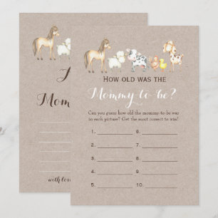 Invitation Double Côté - Jeux de 2 Baby showers - Quel âge   