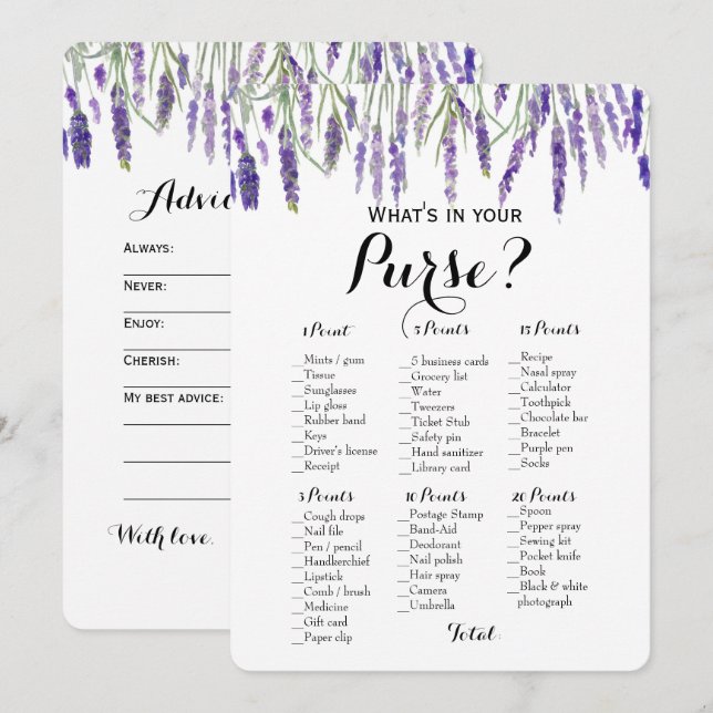 Invitation Double face - 2 sacs à main pour les jeux de Fêtes (Devant / Derrière)