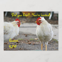 Invitation double face, coq