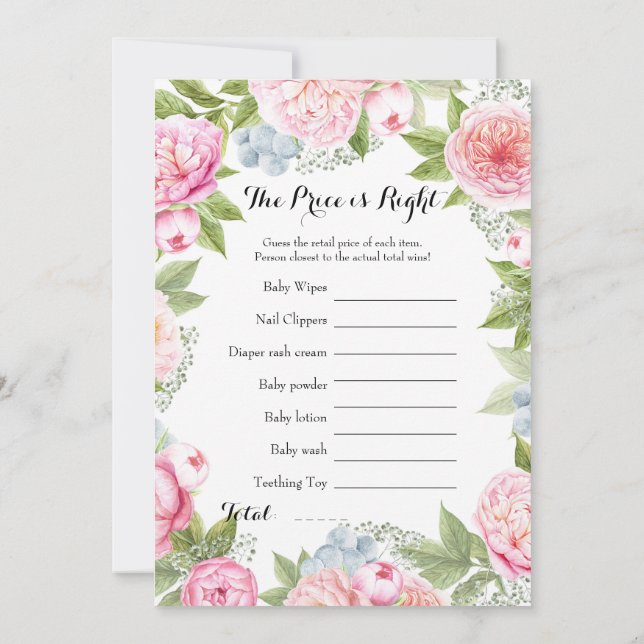 Invitation Double face - Jeux de 2 x Baby showers (Dos)