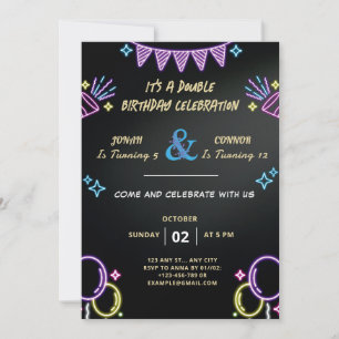 Invitation Double fête Anniversaire