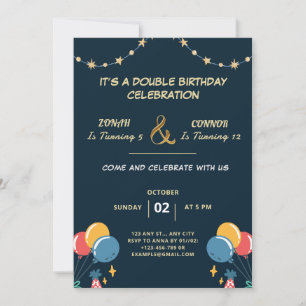 Invitation Double fête Anniversaire