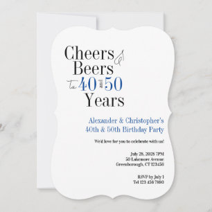 Invitation Double Fête Boire à la Santé Bière Fête d'Annivers