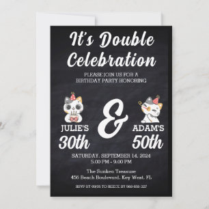 Invitation Double fête d'anniversaire