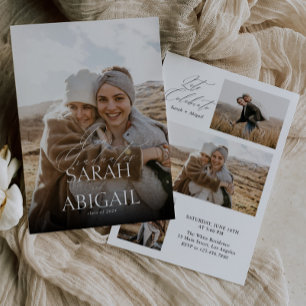 Invitation Double fête moderne Photo Graduation Party