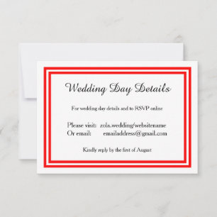 Invitation Double garniture rouge-Détails du jour de mariage