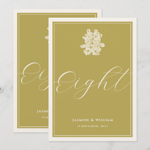Invitation Double Happiness Gold Mariage chinois Numéro de ta