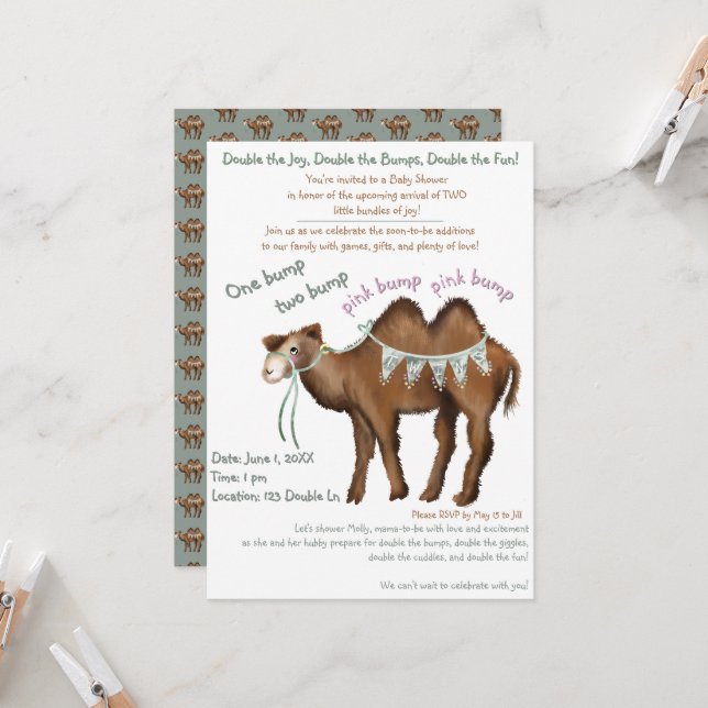 Invitation Double Joie, Double Amour (Devant/Arrière en situation)