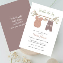 Double Joie Vêtements Aquarelle Jumeaux Baby Showe