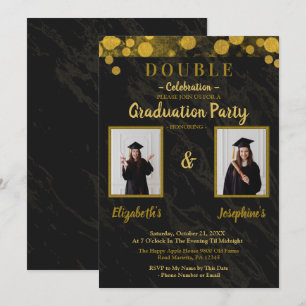 Invitation Double joint Celebration Graduation Party 2 photos