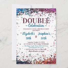 Invitation Double mixte adulte fête d'anniversaire Confett co