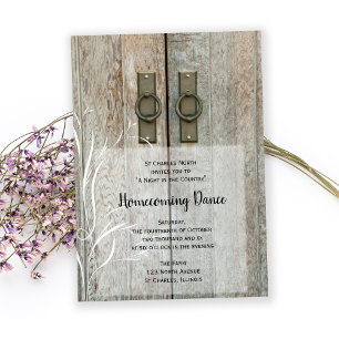 Invitation Double Portes de la ferme Pays Homecoming Dance