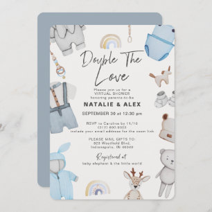 Invitation Double Trouble Vêtements Twin Boy Virtual Douche I