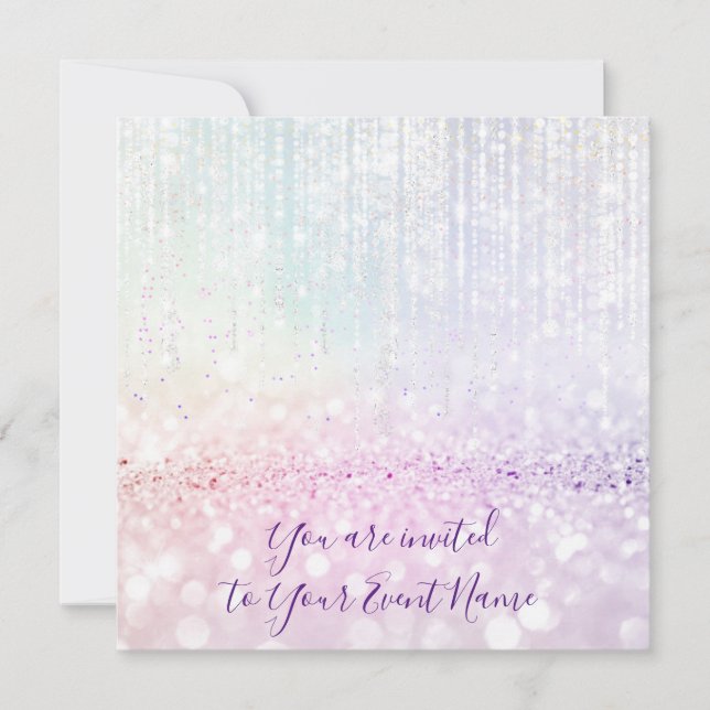 Invitation Douce 16e chaîne de pastel nuptiale Quinceanera (Devant)