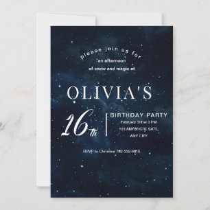 Invitation Douce 16e Nuit étoilée d'anniversaire sous les éto