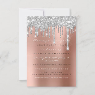 Invitation Douce 16e Parties scintillant Mariage argent nupt