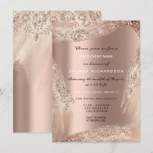 Invitation Douce 16e robe de diamant nuptiale Rose or brillan