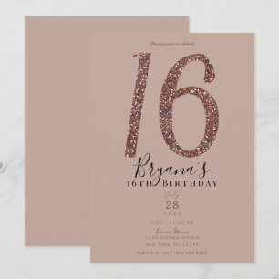 Invitation Douce 16ème 16 Parties scintillant Rose rose rose 
