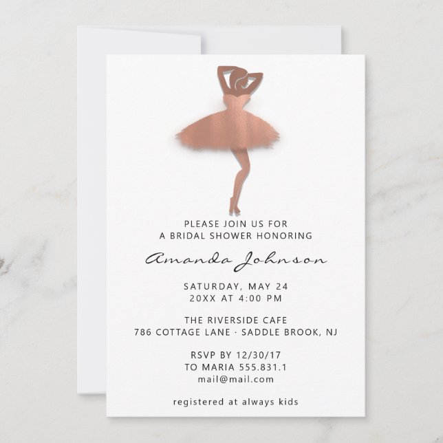 Invitation Douce 16ème Fête des mariées Princesse Rose Or Bla (Devant)
