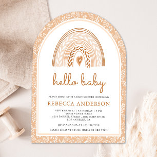 Invitation Douce Aquarelle Bohème Arc-en-ciel Baby Shower Ter