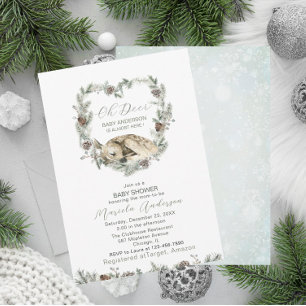 Invitation Douce aquarelle Oh cerf Baby Shower