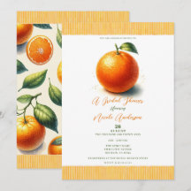 Douce aquarelle orange Baby Shower de mariage