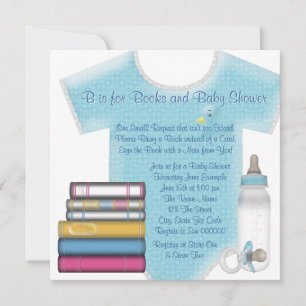 Invitation Douce Baby Boy Bring A Book Baby Shower