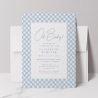 Douce baby shower à carreaux bleus simple