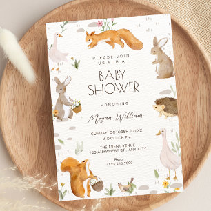 Invitation Douce baby shower animaux mignons