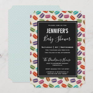 Invitation Douce Baby Shower aux Macarons Colorés