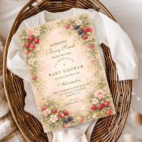 Douce Baby Shower Florale aux Fruits Rouges