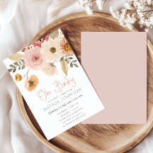 Douce Baby Shower Florale Printemps Automne Fille