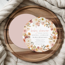 Douce Baby Shower Florale Ronde Printemps Automne