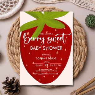 Invitation Douce baby shower fraise